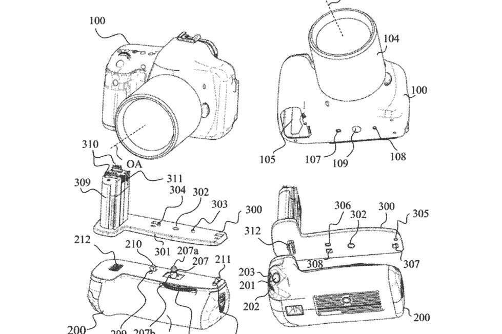 Canon arbetar med universellt batterigrepp, föreslår patent