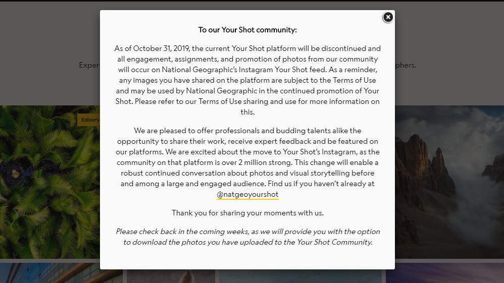 National Geographic stänger “Your Shot”-webbplatsen och byter fokus till Instagram