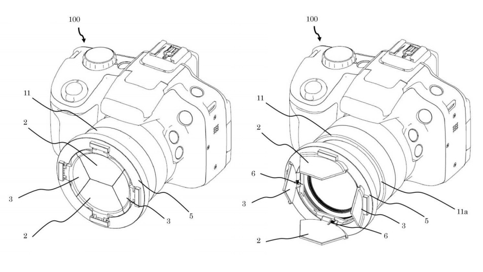 Canon har ansökt om ett patent på linsskydd i barndoorstil som du inte kan förlora som en huva