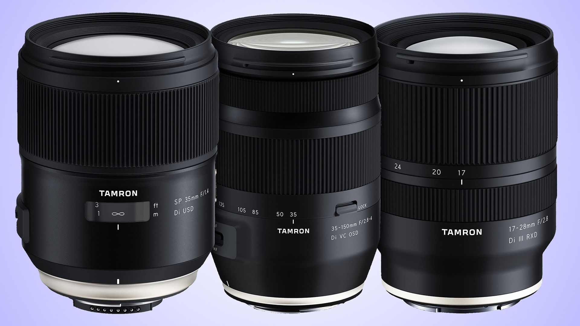 Tamrons 17-28 mm f/2.8 E för Sony är officiellt, även 35 mm f/1.4 och 35-150 mm f/2.8-4 objektiv för fullformats DLSR:er