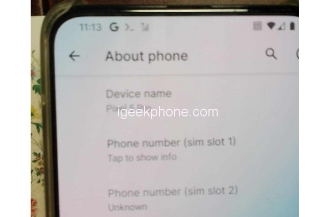 Google Pixel 5 Pro dök upp i livebilder med kamera under display