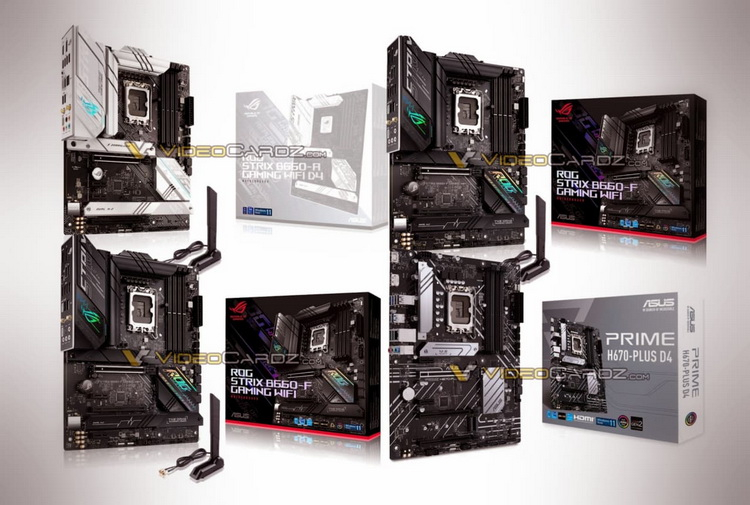 ASUS TUF, Prime och ROG Strix-moderkort baserade på Intel H670- och B660-chipset dök upp på bilderna