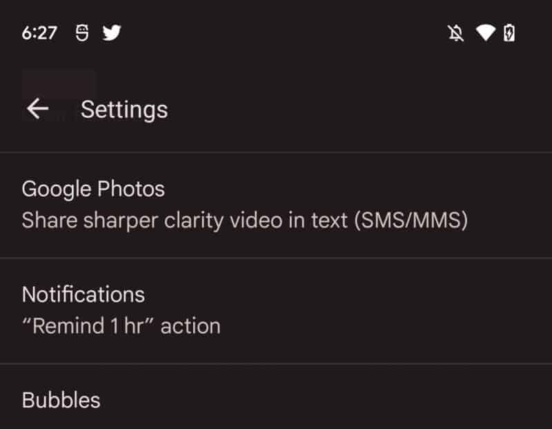 Google SMS escape