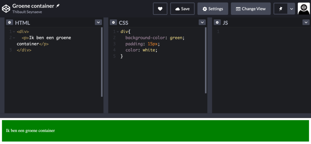 skapa projekt codepen
