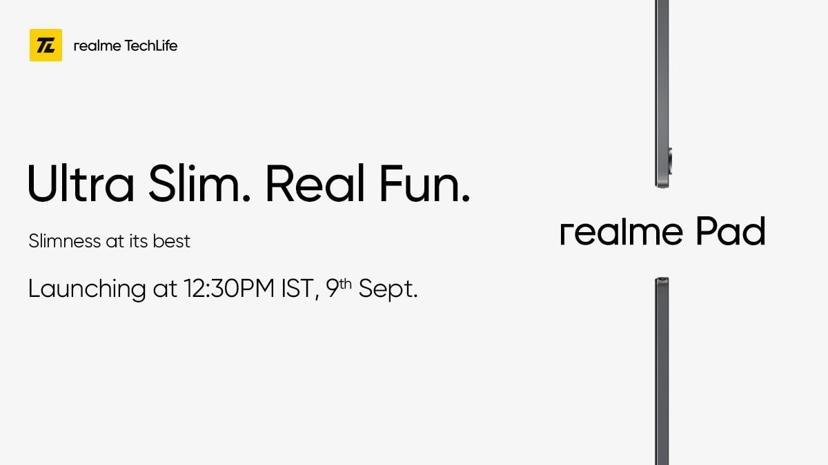 Officiellt: Realme kommer att presentera sin första surfplatta den 9 september