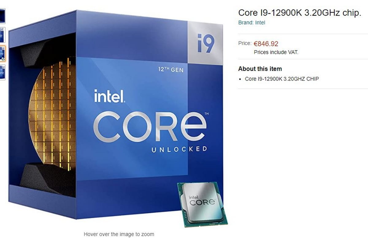 Amazon avslöjar europeisk prissättning för 12:e generationens Intel Core i9 stationära processorserie