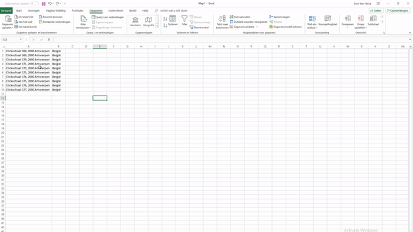 Split cells in Excel video