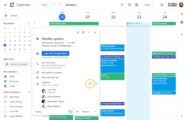 Group Chat Google Calendar