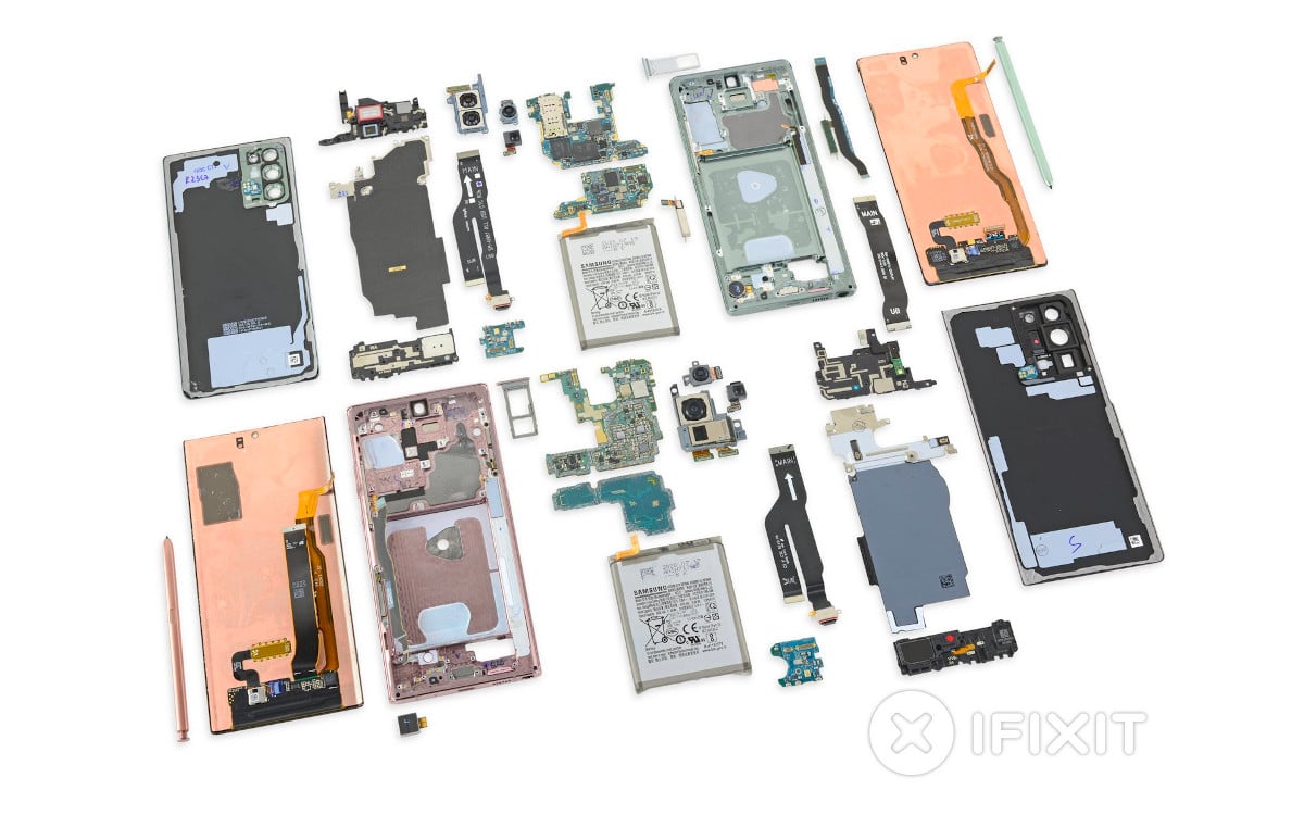 Galaxy Note 20 Ultra: iFixit har avgett sin dom, smarttelefonen är en öga att reparera