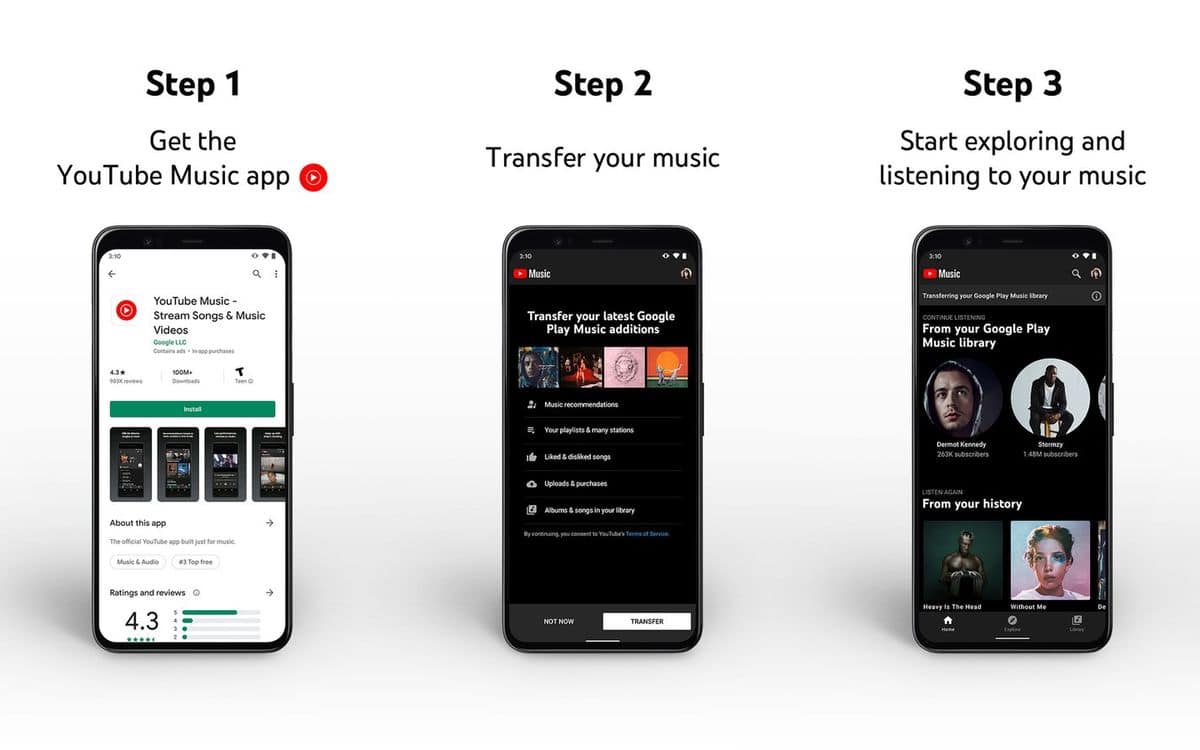 Google Play Musik är död, YouTube Music kan nu importera hela ditt bibliotek