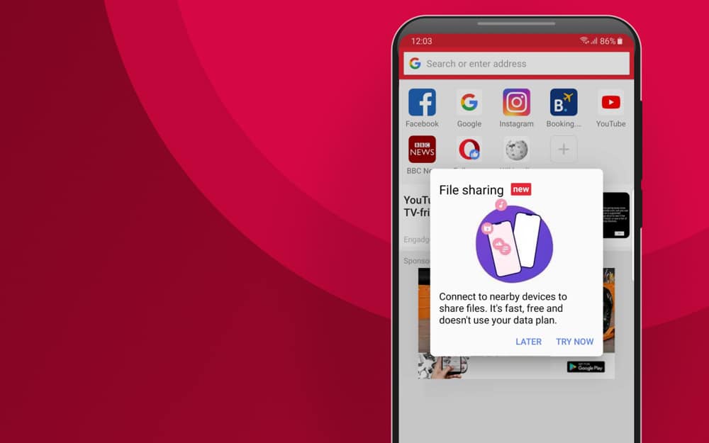 Opera Mini integrerar offline fildelning och förklarar krig mot dedikerade appar