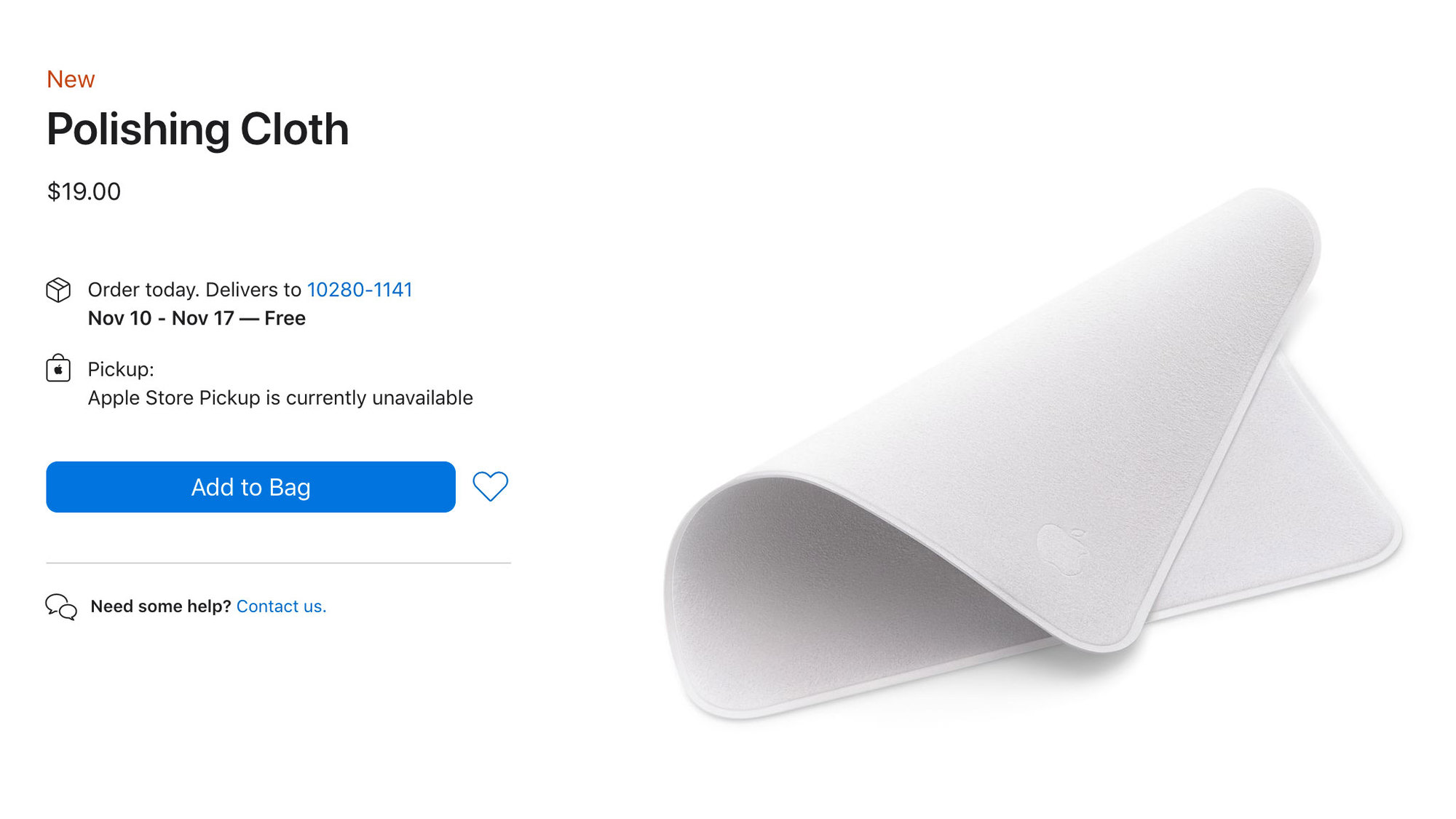 Apple säljer nu linsrengöringsduk för  per pop