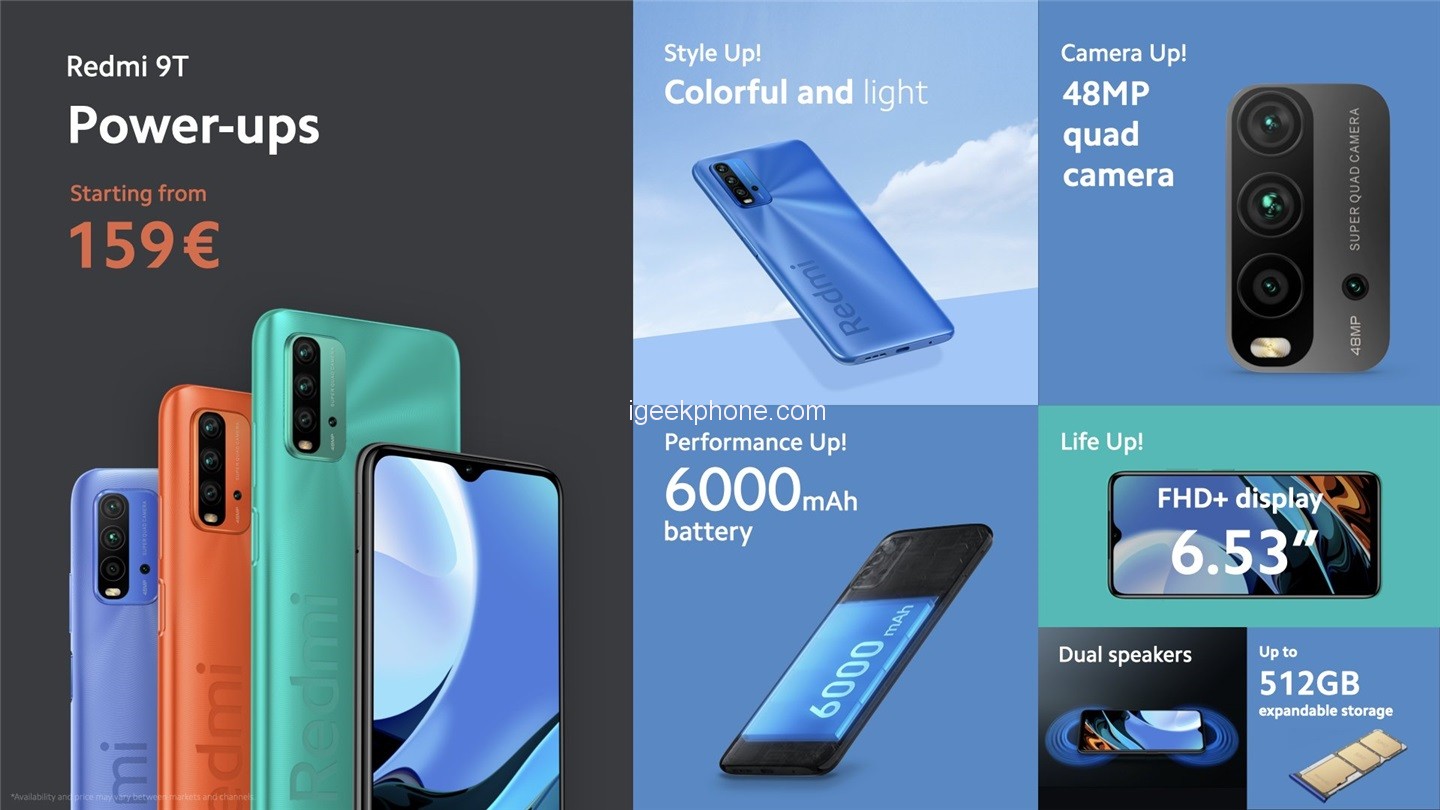 Redmi 9T släppt: 6000mAh batteri, Snapdragon 662