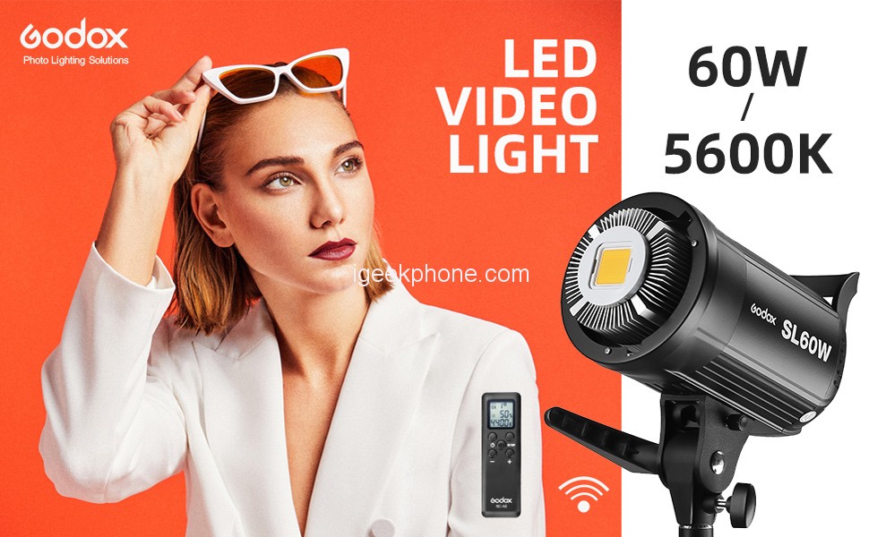 Godox SL-60W recension – 5600K 60W High Power LED-videolampa för 114,99 USD från TOMTOP