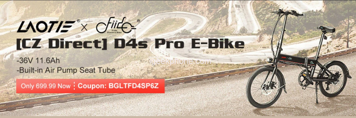 LAOTIE X FIIDO D4s Pro hopfällbar mopedcykel för 9,99 @Banggood-rea (kupongerbjudande)