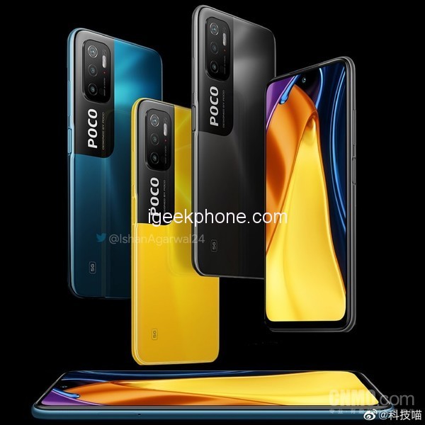 POCO M3 Pro 5G-renderingar kommer att lanseras utomlands den 19 maj