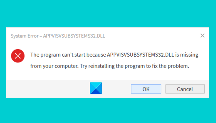 corregir el error de Office AppVIsvSubsystems32.dll