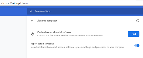 Código de error 105 en Google Chrome