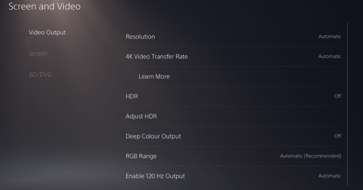 Cambiar la velocidad de transferencia de video 4K en PS5