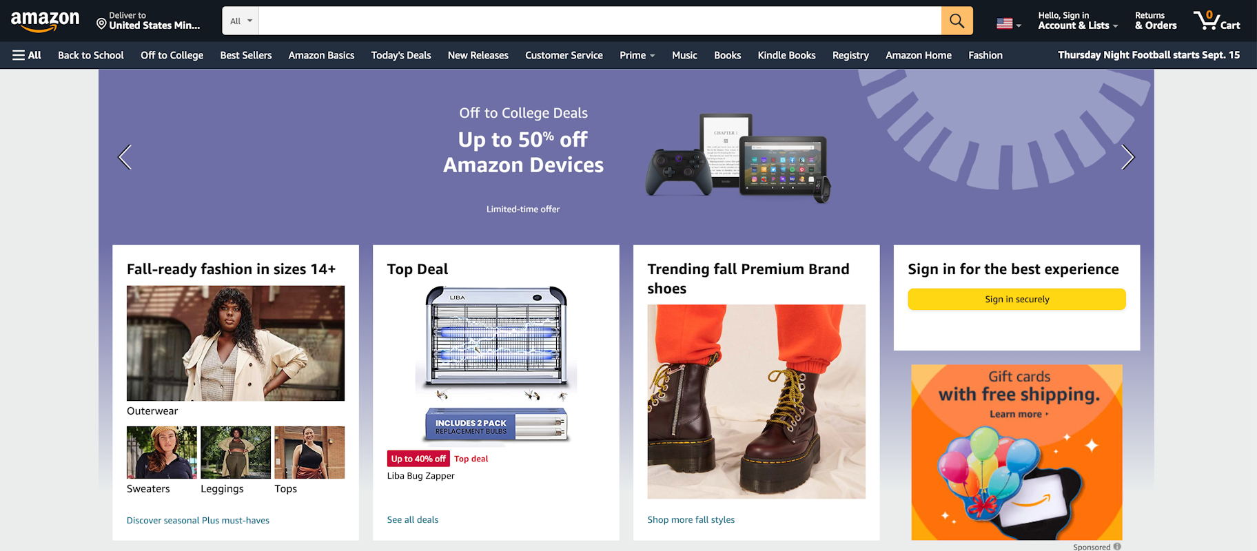 El mejor sitio de ventas online: Amazon