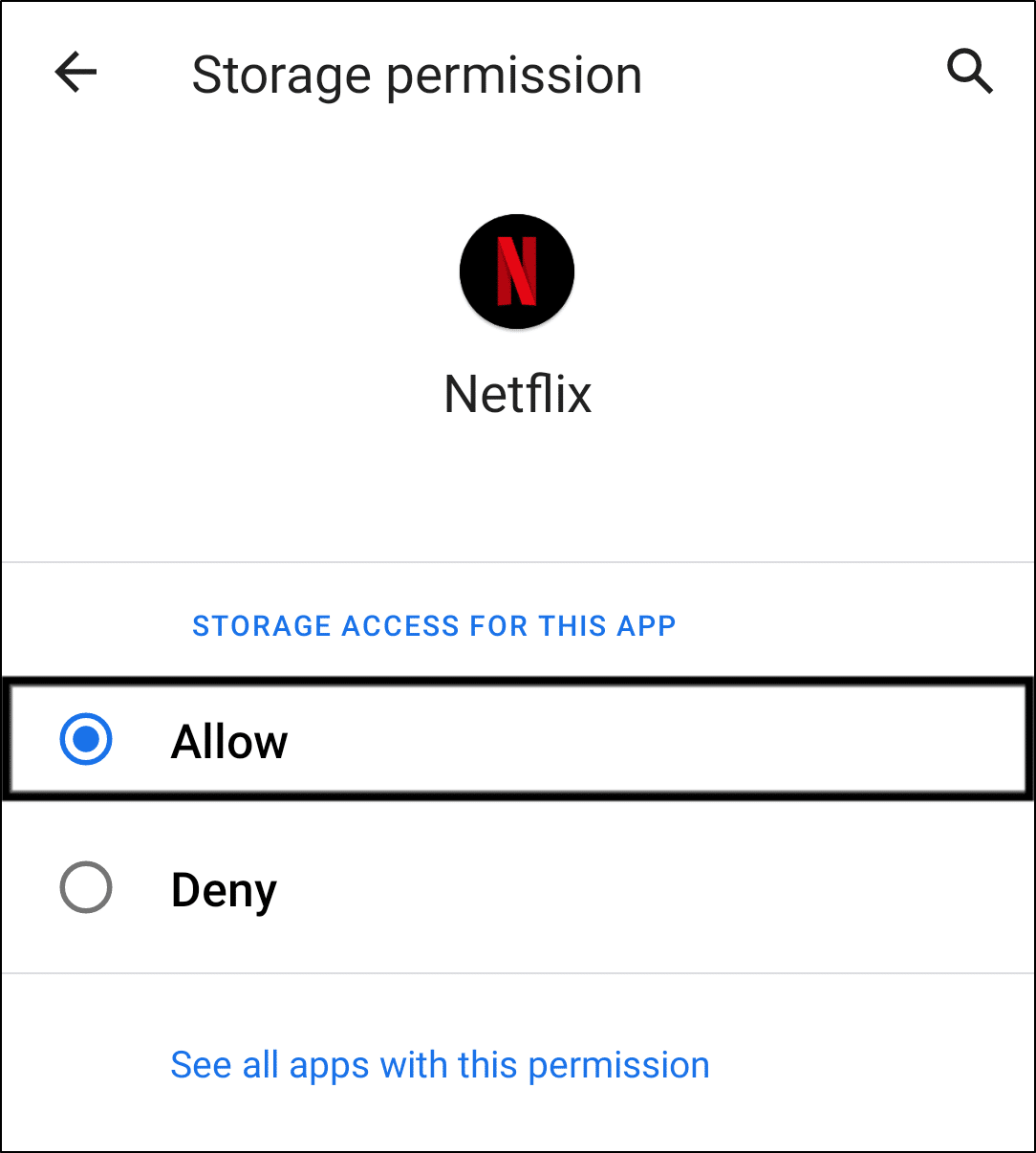 Permita que el permiso de almacenamiento del dispositivo de la aplicación Netflix en Android corrija las descargas que no funcionan o no se reproducen