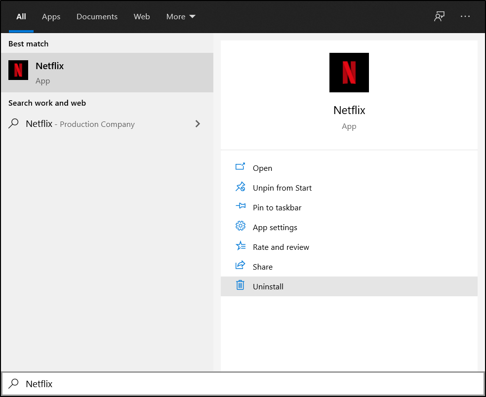 Desinstale y reinstale Netflix en Windows 10 para arreglar las descargas que no funcionan o no se reproducen