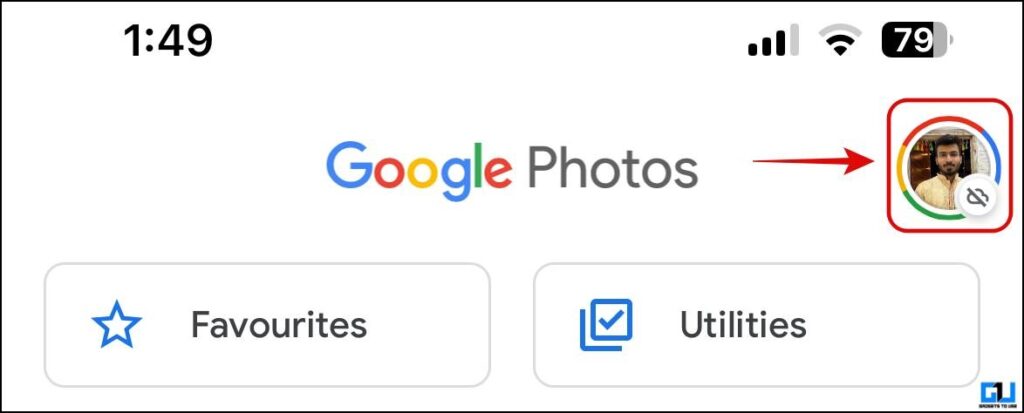 Toca tu foto de perfil de Google