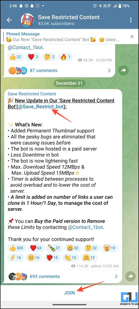 Descargar vídeos de Telegram con restricciones