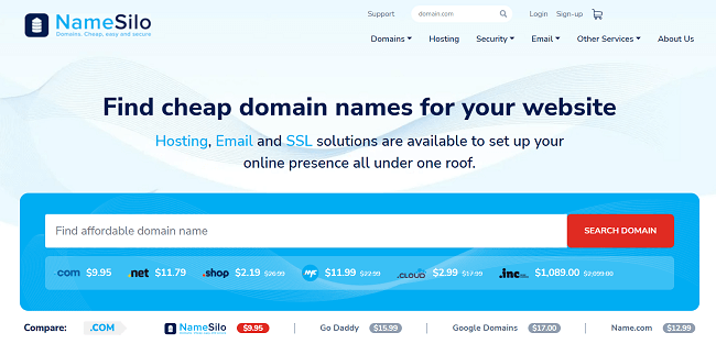 Registrador de dominios NameSilo