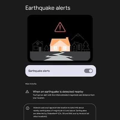 Habilitar alertas de terremotos