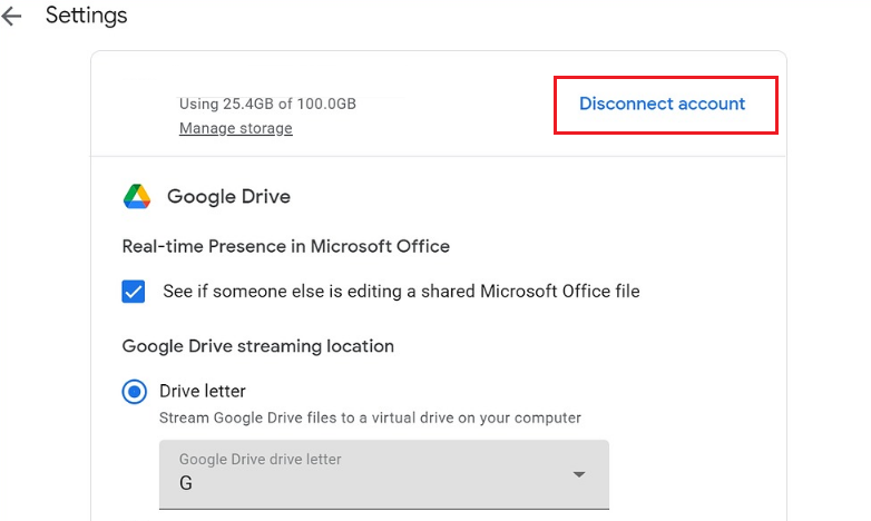 Google Drive no se sincroniza en Windows 11