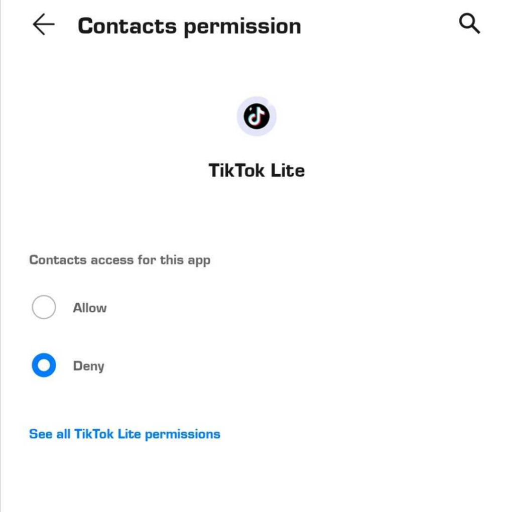 deshabilitar el acceso de TikTok a los contactos del teléfono