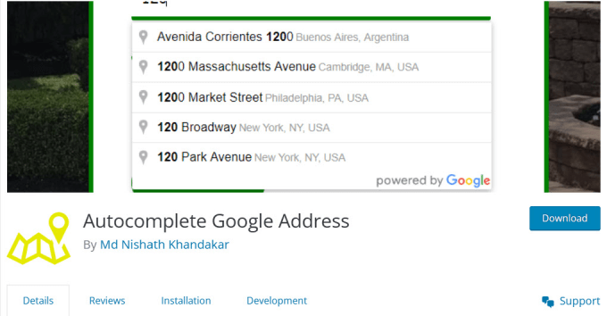 Complemento de dirección de Google para autocompletar