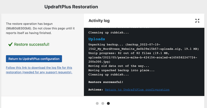 Revisión de UpdraftPlus: restaurar una copia de seguridad de WordPress