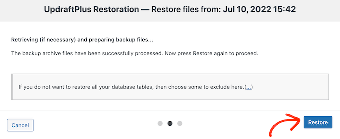 Restaurar una copia de seguridad desde Google Drive o similar 