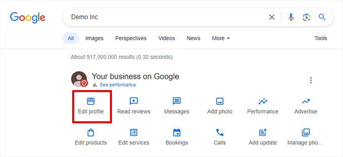 Edita tu perfil comercial de Google