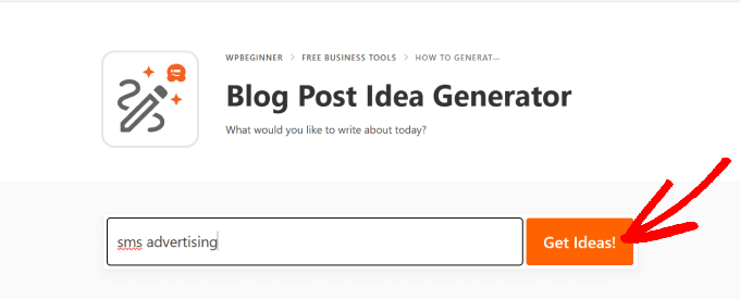 Generador de ideas para publicaciones de blog WPBeginner 