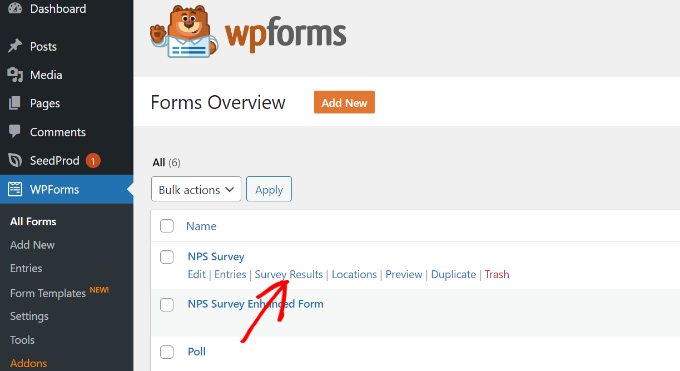Ver los resultados de la encuesta en WPForms