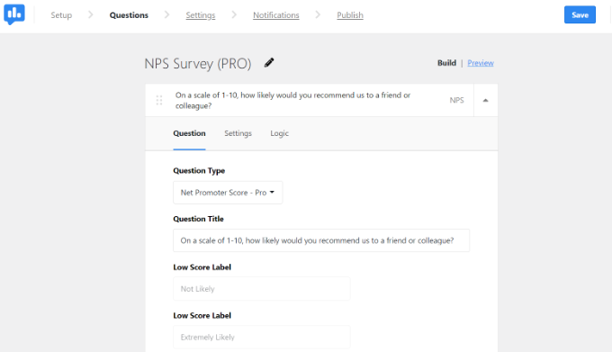 Editar la plantilla de encuesta NPS