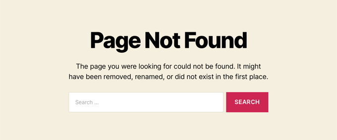 Página 404 predeterminada de WordPress