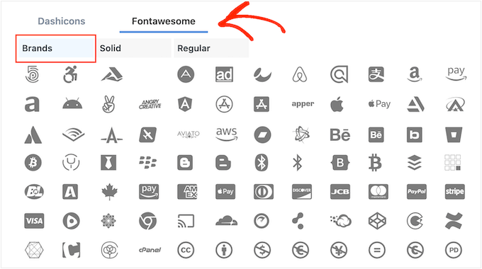 Agregar íconos de marca a un menú de navegación de WordPress