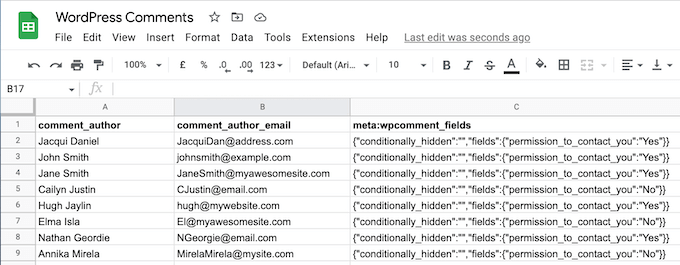Cómo exportar direcciones de correo electrónico desde comentarios de WordPress