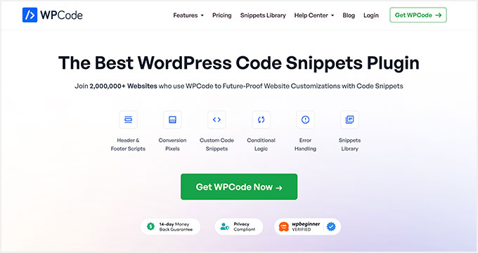 WPCode: el mejor complemento de fragmentos de código de WordPress