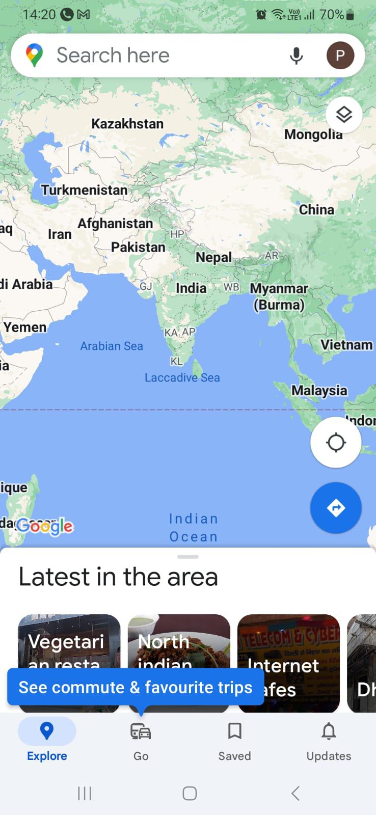 Abra la aplicación de Google Maps para Android